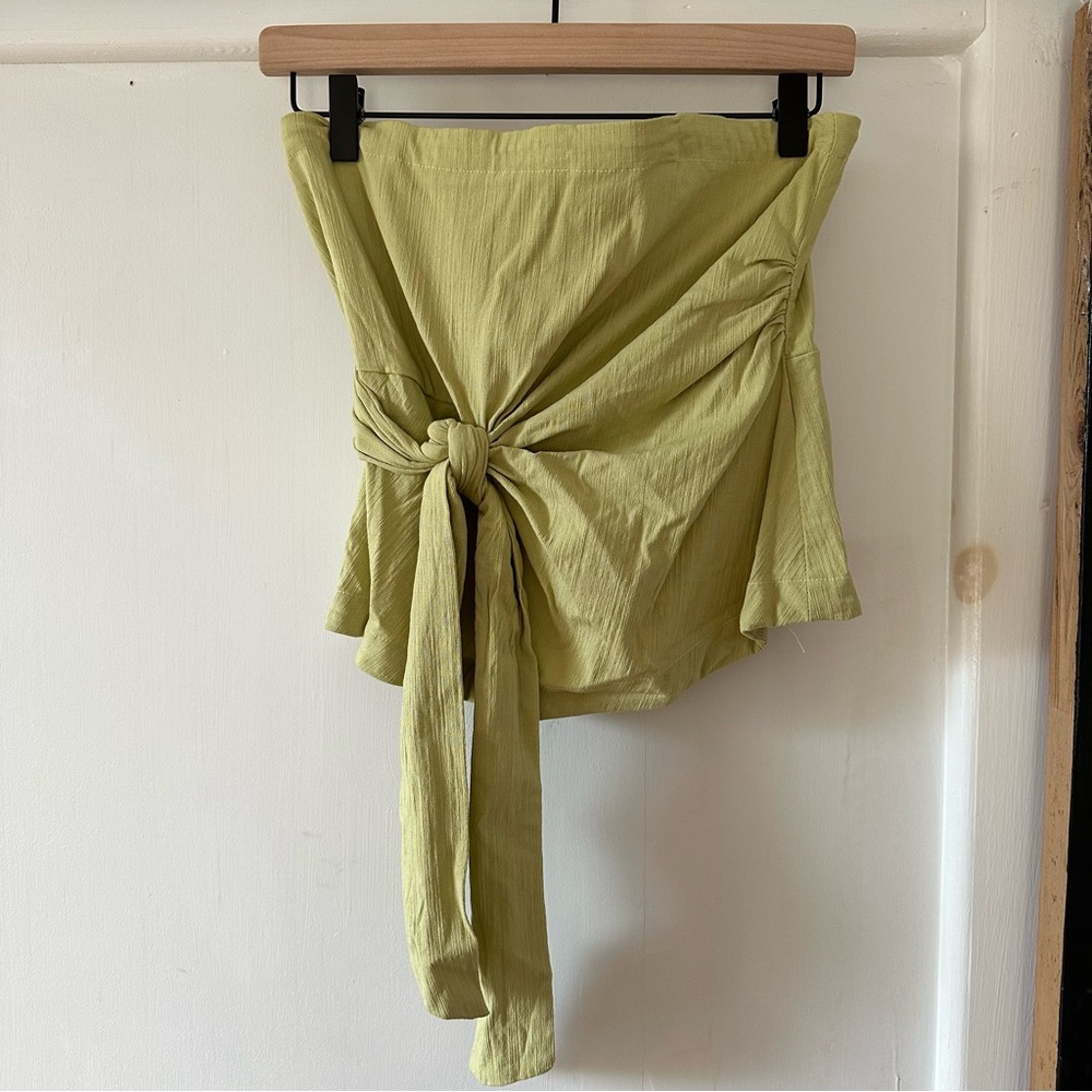 Free People Green Tie Wrap Tube Top